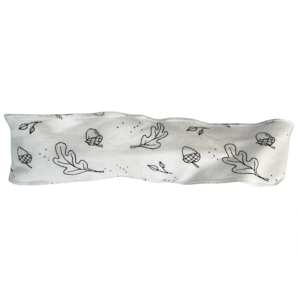 Rae Dunn Fall Headwrap, White, Black, One Size Fits All